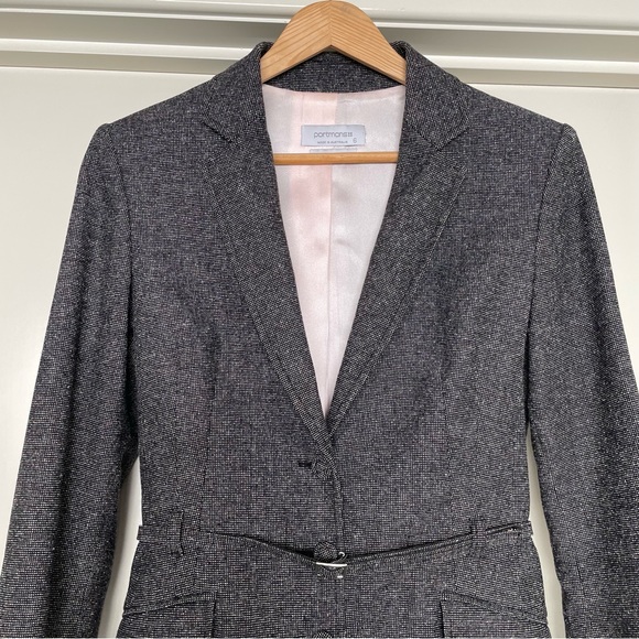 ✨y2k Suit🖤Australian Made💙Italian Wool Fabric🖤Tweed🖤Blazer & Pants - Picture 2 of 16